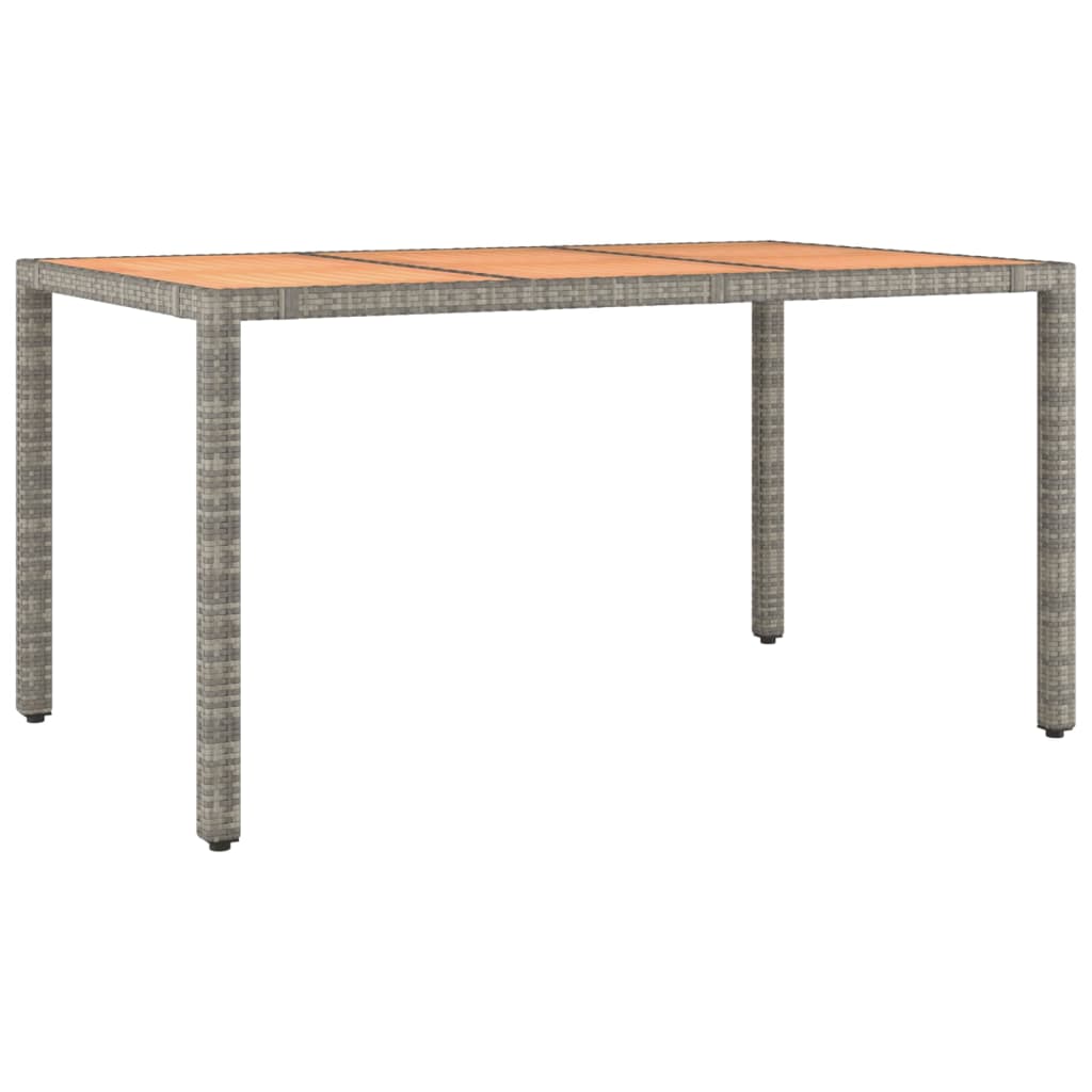 Tavolo Giardino Piano Legno Grigio Polyrattan e Massello Acacia 319552