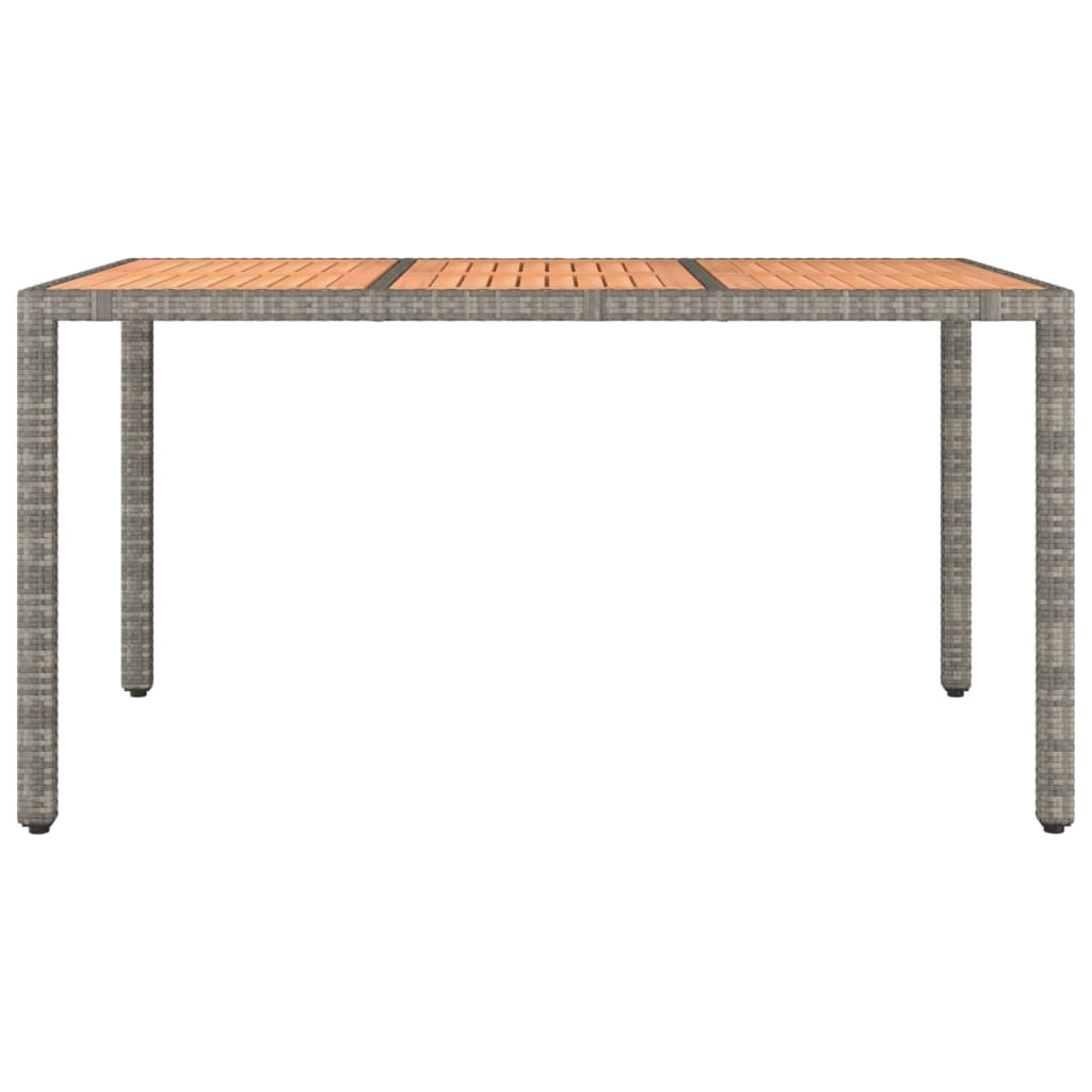 Tavolo Giardino Piano Legno Grigio Polyrattan e Massello Acacia 319552