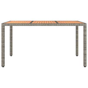 Tavolo Giardino Piano Legno Grigio Polyrattan e Massello Acacia 319552