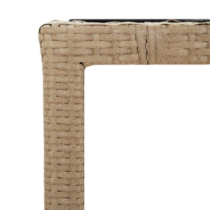 Tavolo da Giardino Piano Vetro Beige Polyrattan Vetro Temperato 319556