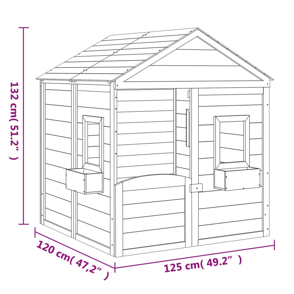 Casetta con Porta Chiudibile e Vasi Fiori Legno Massello Abete 93687