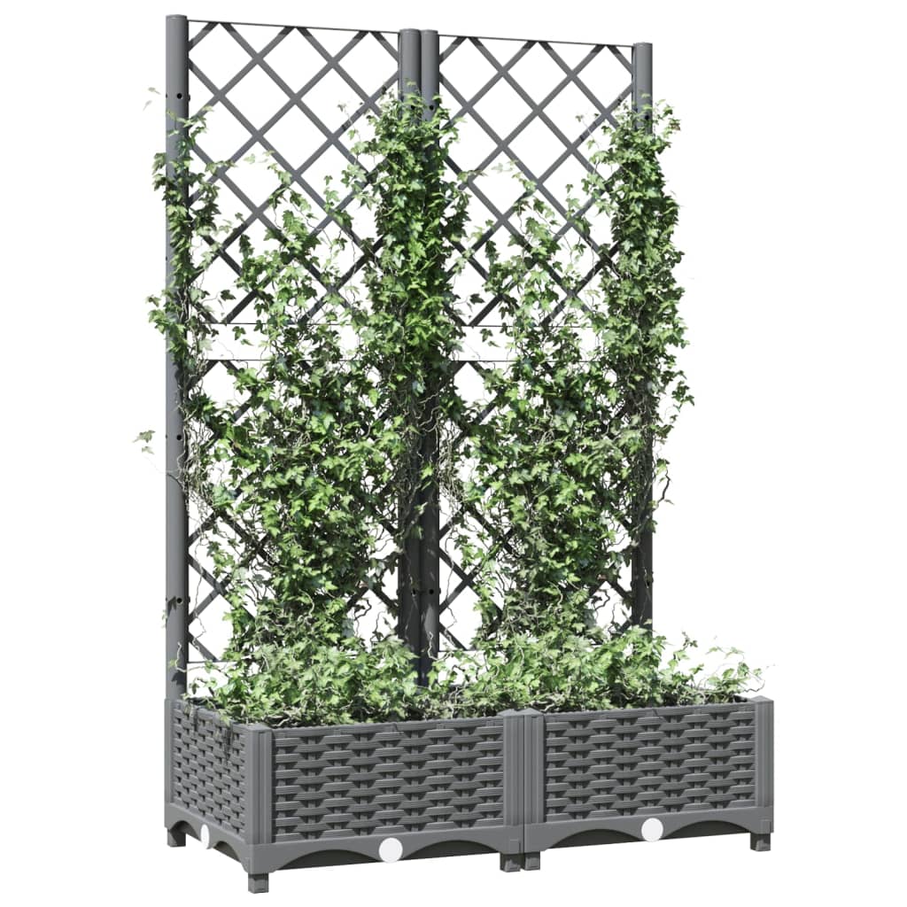 Fioriera da Giardino e Graticcio Grigio Chiaro 80x40x121,5cm PPcod mxl 95110