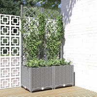 Fioriera da Giardino con Graticcio Grigio Chiaro 80x40x136cm PP 153272