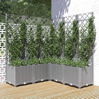 Fioriera Giardino con Graticcio Grigio Chiaro 120x120x136cm PP 153278