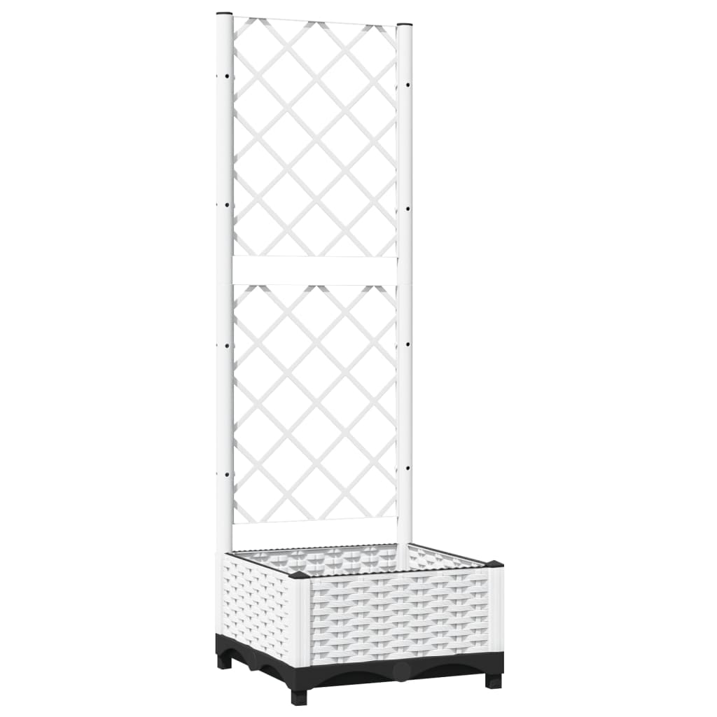 Fioriera da Giardino con Graticcio Bianco 40x40x121,5 cm PPcod mxl 71073