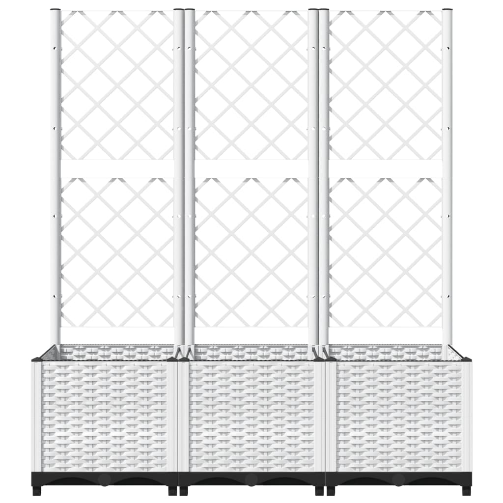 Fioriera da Giardino con Graticcio Bianco 120x40x136 cm PP 153284