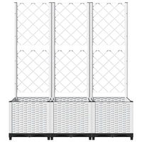 Fioriera da Giardino con Graticcio Bianco 120x40x136 cm PP 153284