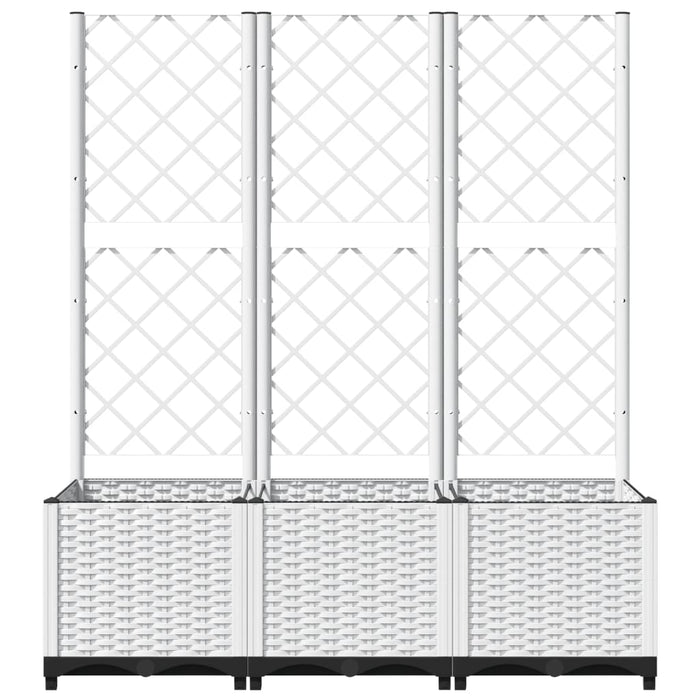 Fioriera da Giardino con Graticcio Bianco 120x40x136 cm PP 153284