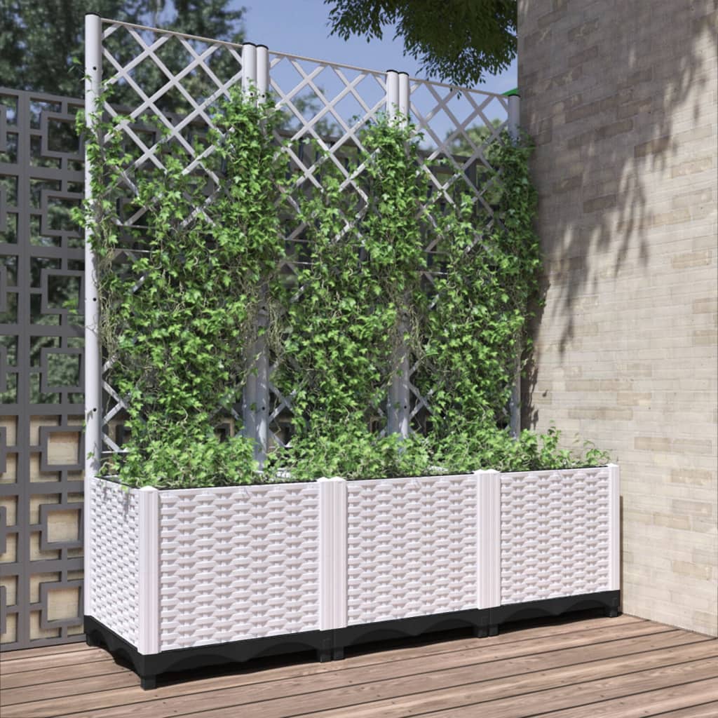 Fioriera da Giardino con Graticcio Bianco 120x40x136 cm PPcod mxl 95111