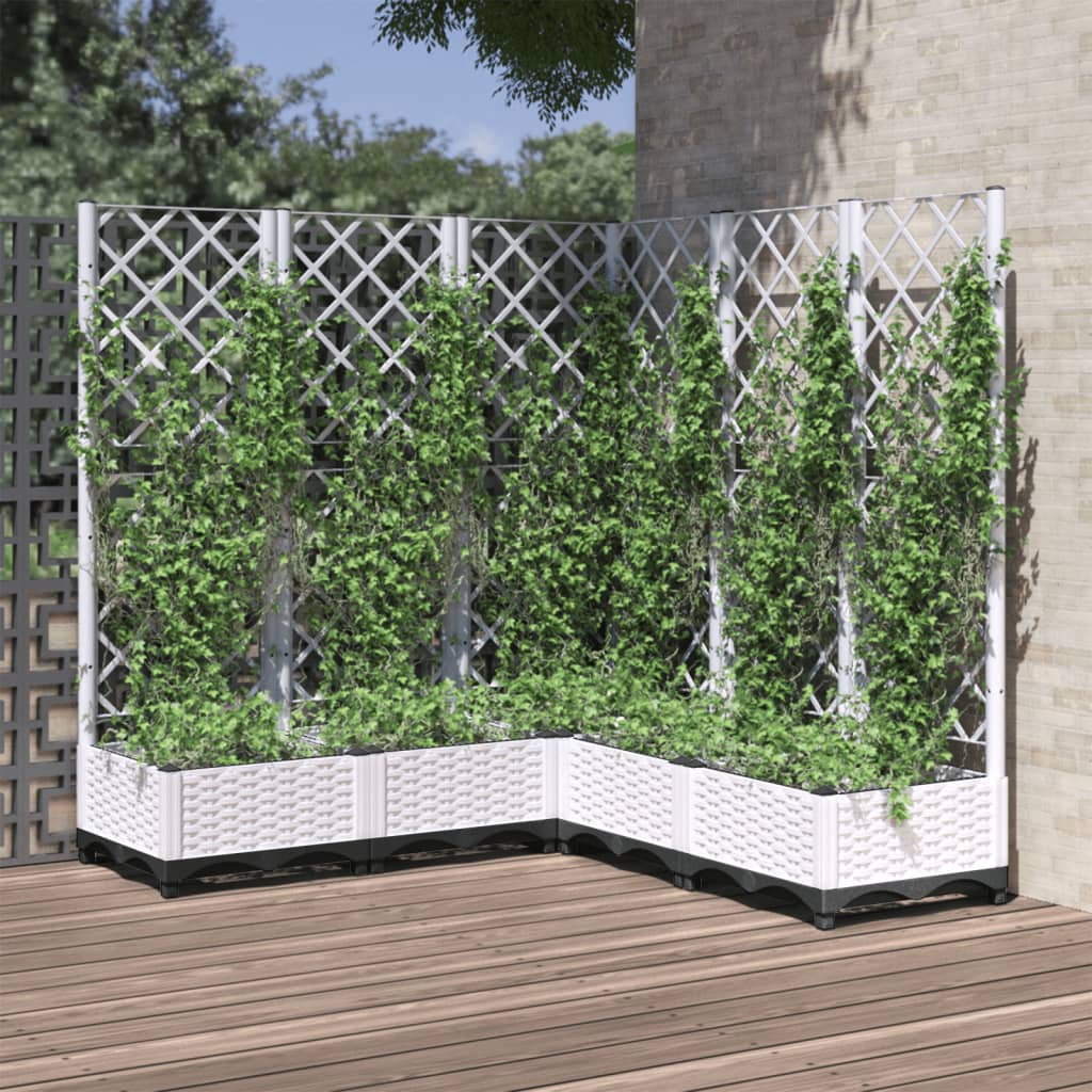 Fioriera da Giardino con Graticcio Bianco 120x120x121,5 cm PPcod mxl 71075