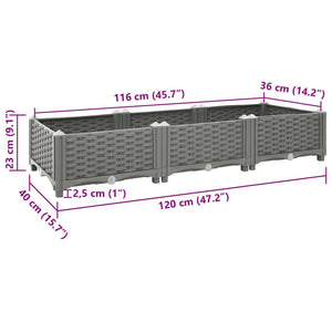 Fioriera Rialzata 120x40x23 cm in Polipropilene 153291