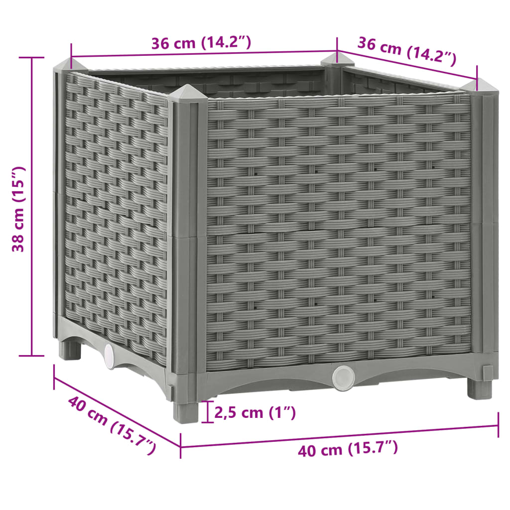 Fioriera Rialzata 40x40x38 cm in Polipropilene 153293