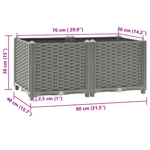 Fioriera Rialzata 80x40x38 cm in Polipropilene 153294