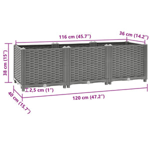 Fioriera Rialzata 120x40x38 cm in Polipropilene 153295