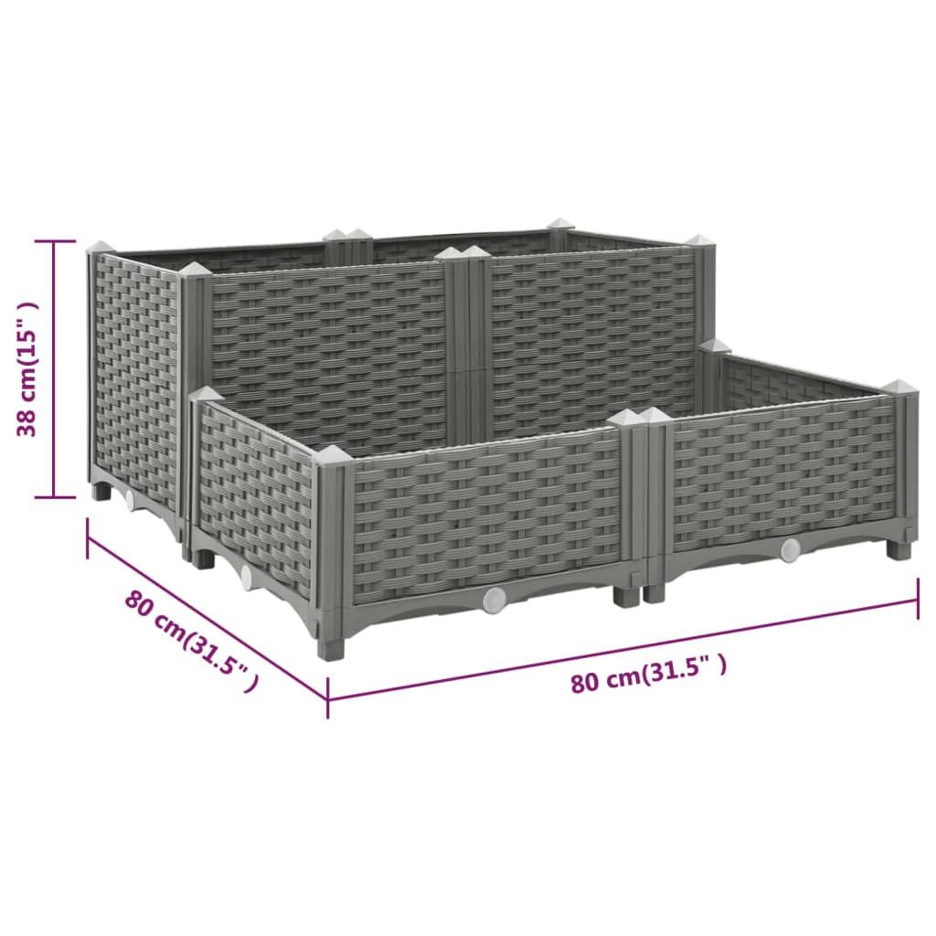 Fioriera Rialzata 80x80x38 cm in Polipropilene 153301