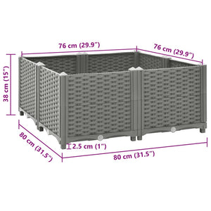 Fioriera Rialzata 80x80x38 cm in Polipropilene 153303