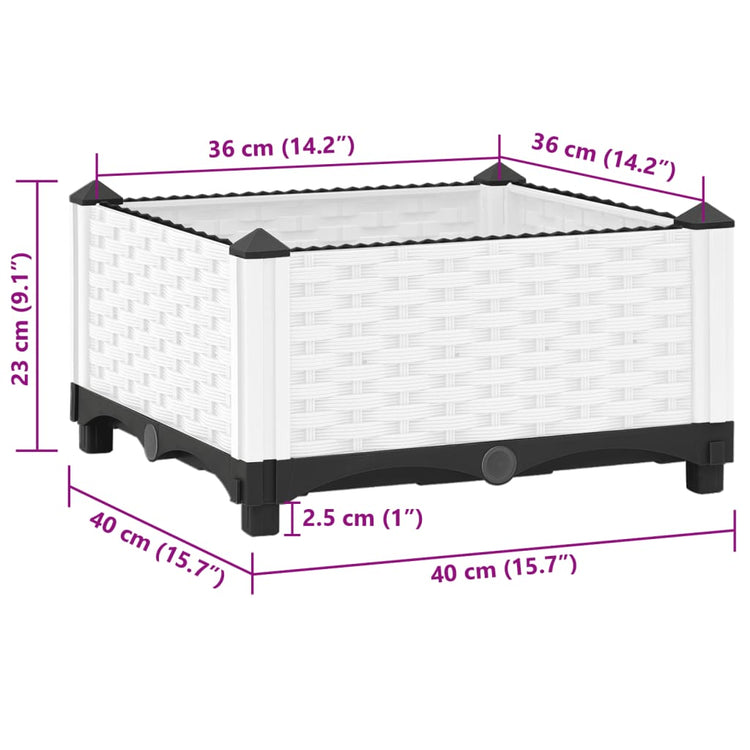 Fioriera Rialzata 40x40x23 cm in Polipropilene 153304