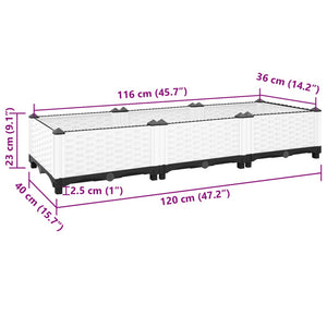 Fioriera Rialzata 120x40x23 cm in Polipropilene 153306