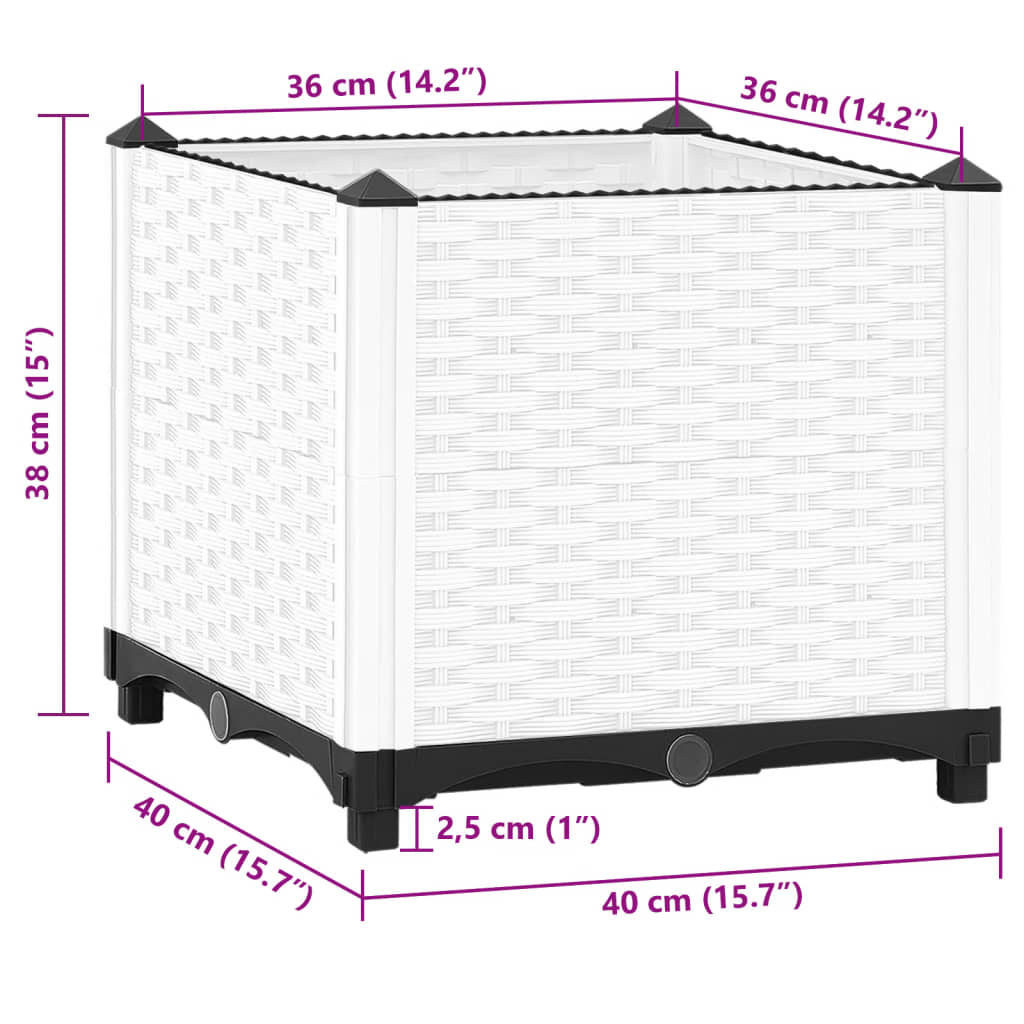 Fioriera Rialzata 40x40x38 cm in Polipropilene 153308