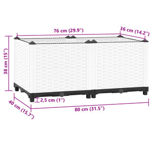 Fioriera Rialzata 80x40x38 cm in Polipropilene 153309