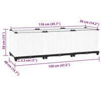 Fioriera Rialzata 120x40x38 cm in Polipropilene 153310