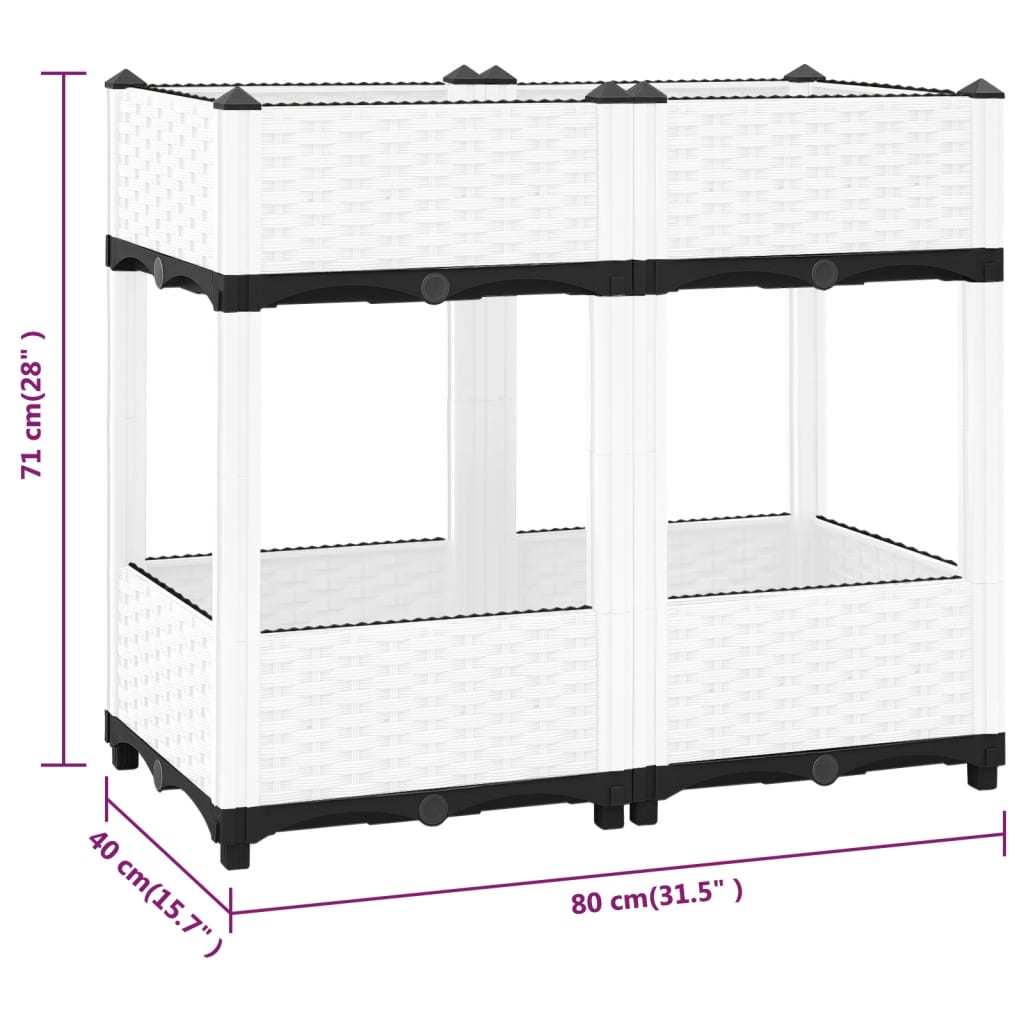 Fioriera Rialzata 80x40x71 cm in Polipropilene 153313