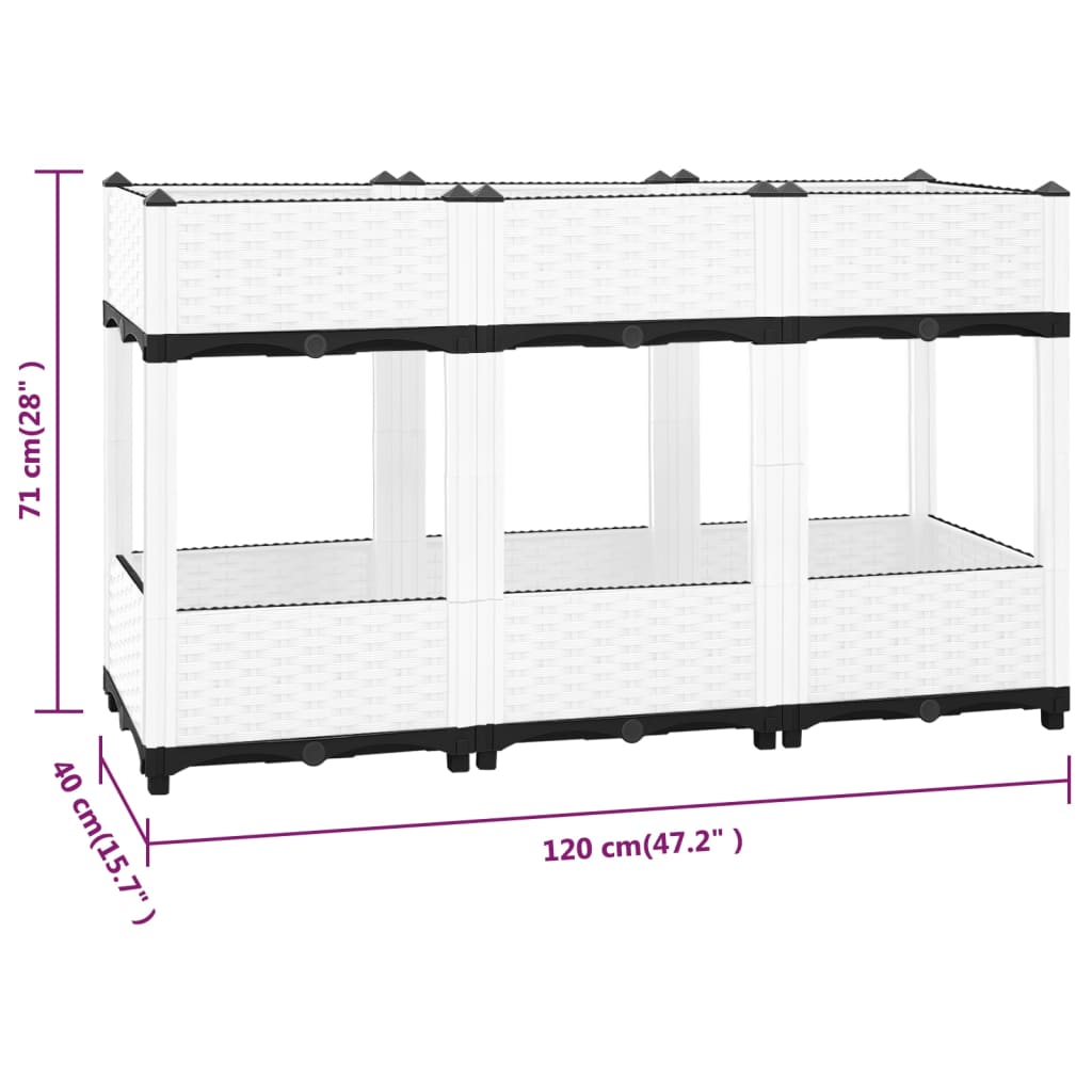 Fioriera Rialzata 120x40x71 cm in Polipropilene 153314