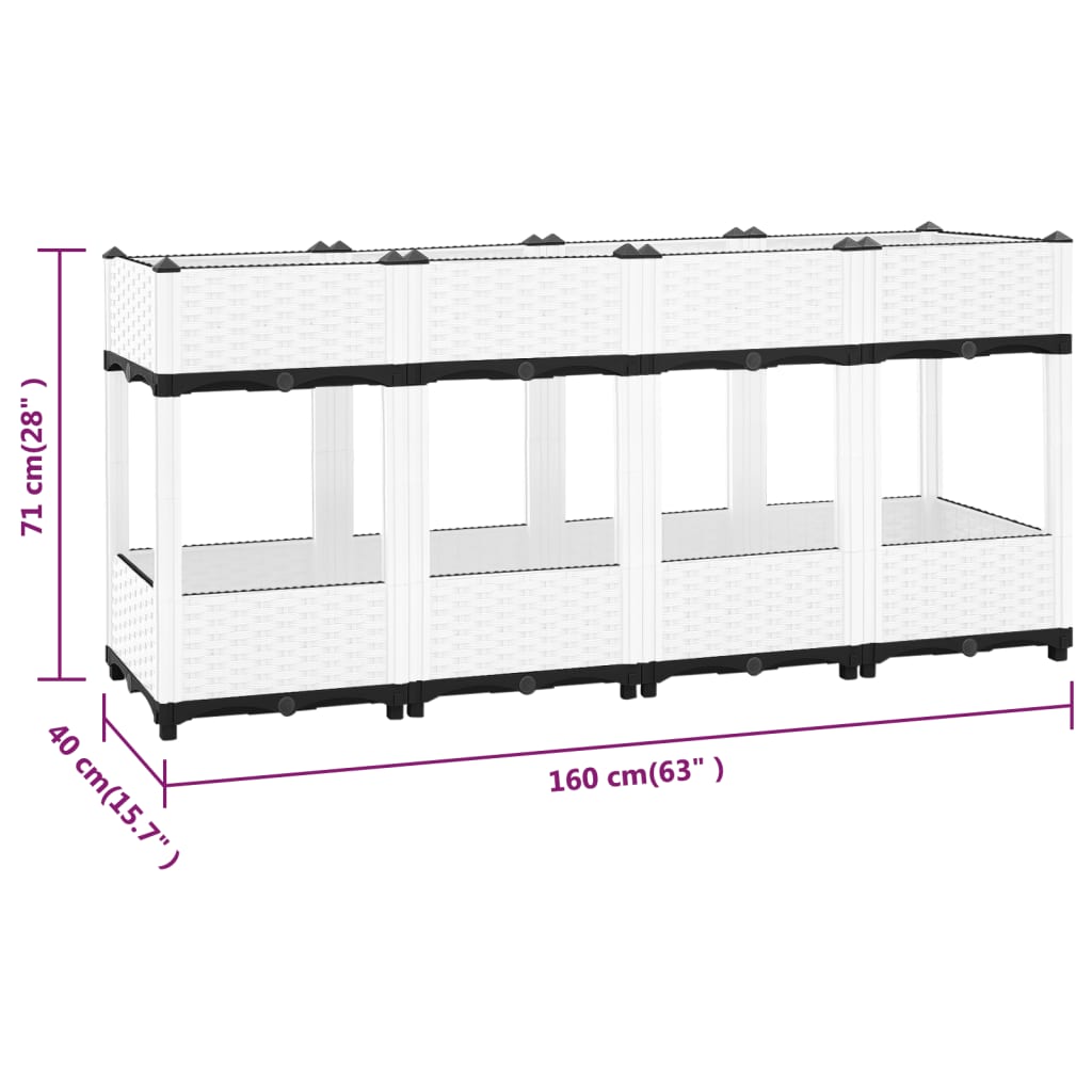 Fioriera Rialzata 160x40x71 cm in Polipropilene 153315