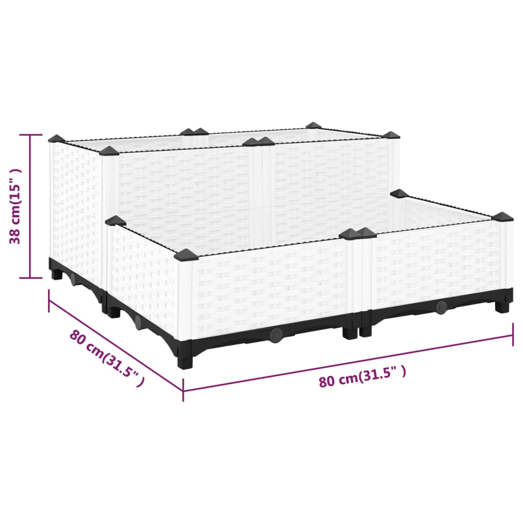 Fioriera Rialzata 80x80x38 cm in Polipropilene 153316