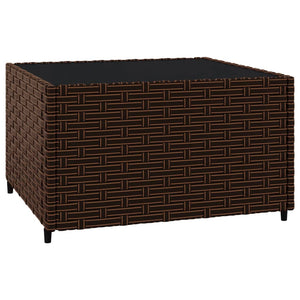 Set Mobili da Giardino 3 pz con Cuscini in Polyrattan Marrone 319747