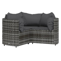 Set Divani da Giardino 4 pz con Cuscini in Polyrattan Grigio 319776