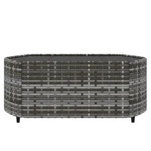 Set Divani da Giardino 4 pz con Cuscini in Polyrattan Grigio 319776