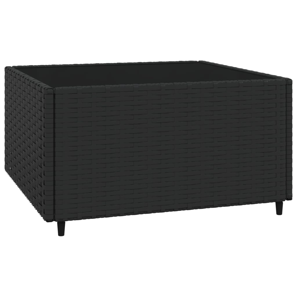 Set Divani da Giardino 4 pz con Cuscini Nero in Polyrattan 319781