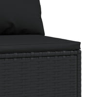 Divani Centrali da Giardino con Cuscini 2pz in Polyrattan Nero 319786