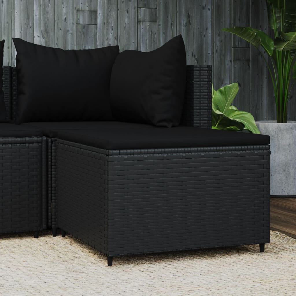 Poggiapiedi da Giardino con Cuscino in Polyrattan Nerocod mxl 130082