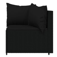 Divani Angolari da Giardino con Cuscini 2pz in Polyrattan Nero 319790