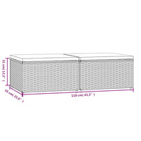 Poggiapiedi da Giardino con Cuscini in Polyrattan Nero 319805