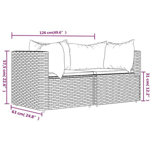 Divani Angolari da Giardino con Cuscini 2pz Polyrattan Marrone 319810