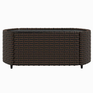 Set Mobili da Giardino 4 pz con Cuscini in Polyrattan Marrone 319824