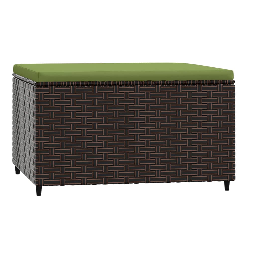 Poggiapiedi da Giardino con Cuscino in Polyrattan Marronecod mxl 82198