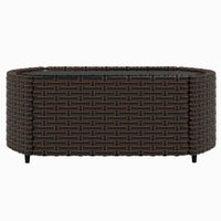 Set Mobili da Giardino 3 pz con Cuscini in Polyrattan Marrone 319839