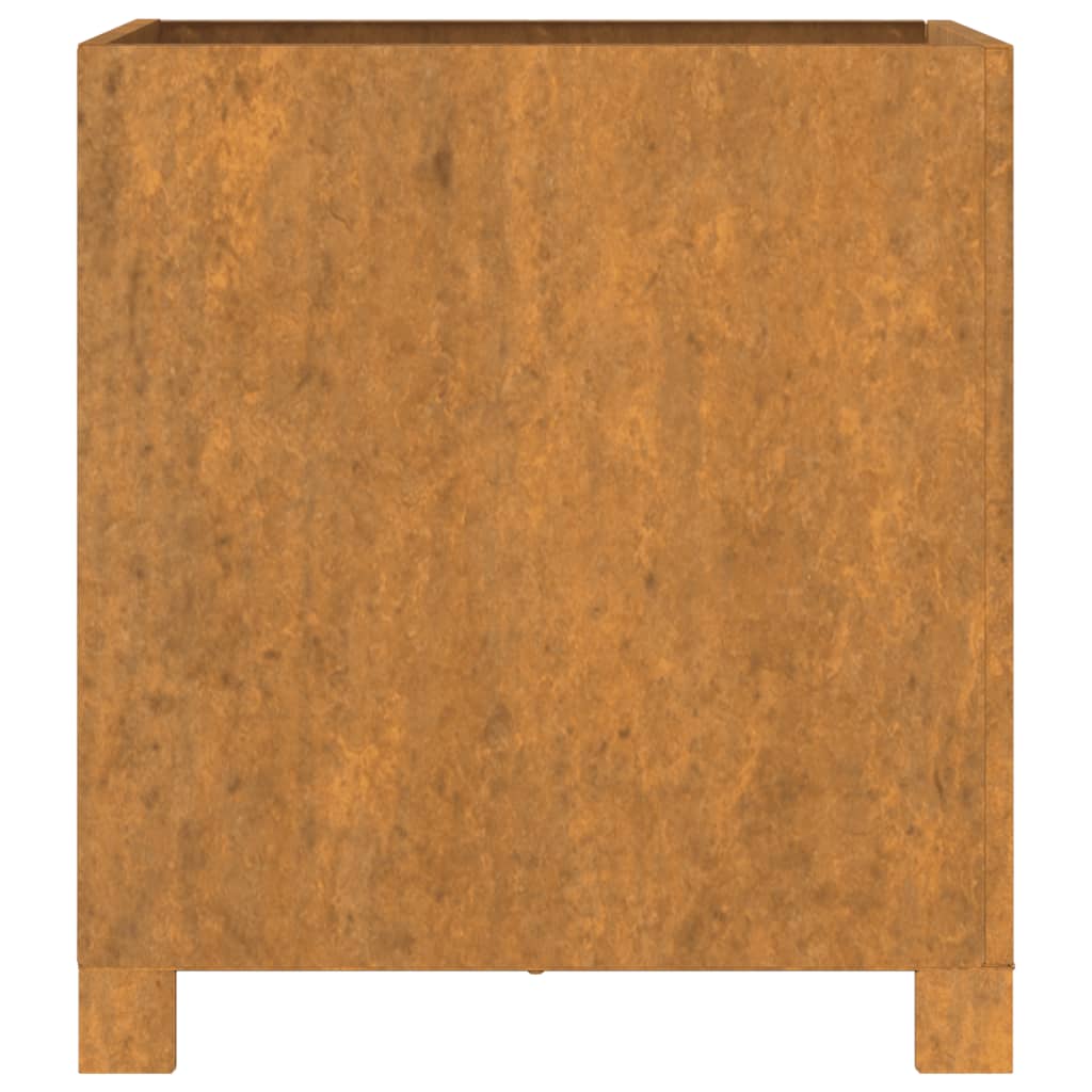 Fioriere con Gambe 2pz Ruggine 42x40x43 cm Acciaio Corten 823681