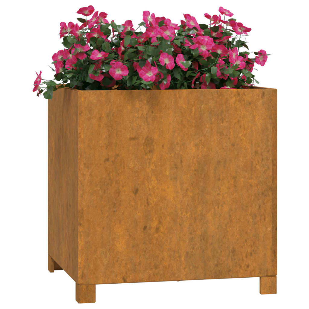 Fioriera con Gambe Ruggine 49x47x50 cm Acciaio Corten 823682