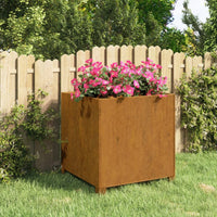 Fioriera con Gambe Ruggine 49x47x50 cm Acciaio Corten 823682