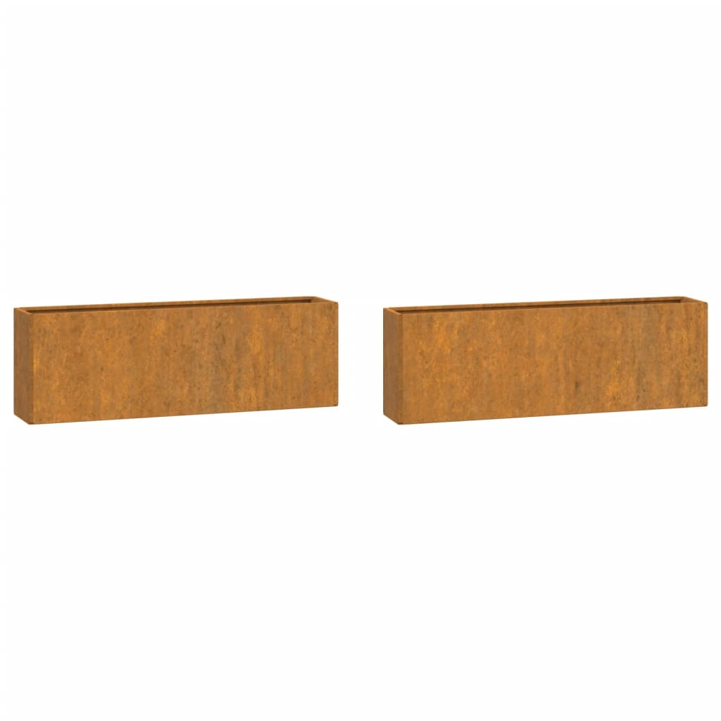 Fioriere da Parete 2 pz Ruggine in Acciaio Corten 53x10x17 cmcod mxl 106533