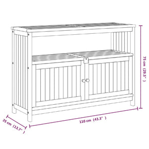 Tavolo Consolle da Giardino 110x35x75 cm Legno Massello Acacia 319697