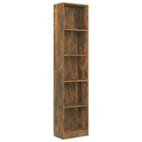 Libreria a 5 Ripiani Rovere Fumo 40x24x175 cm Legno Multistrato 816068