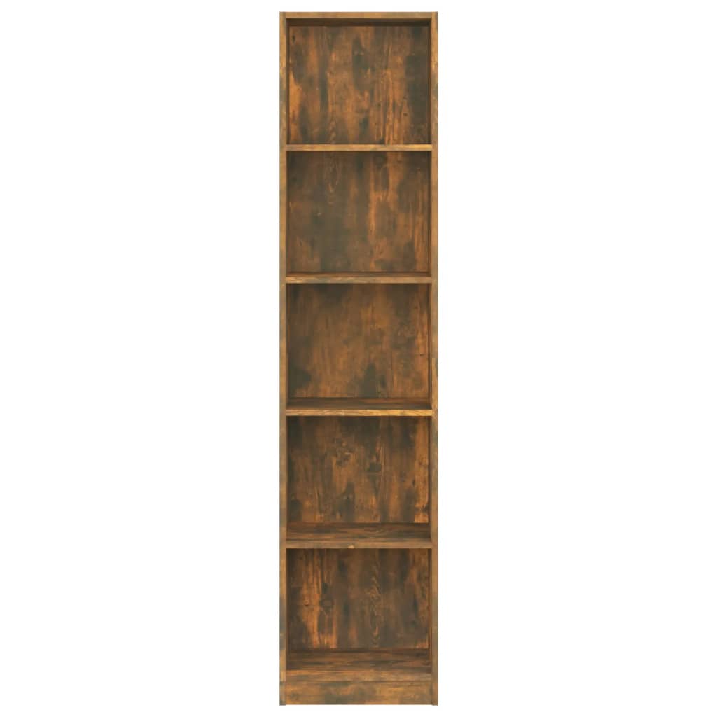 Libreria a 5 Ripiani Rovere Fumo 40x24x175 cm Legno Multistrato 816068