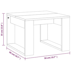 Tavolino Grigio Sonoma 50x50x35 cm in Legno Multistrato 825826