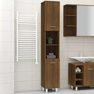 Armadietto Bagno Rovere Marrone 30x30x179 cm Legno Multistrato 825833